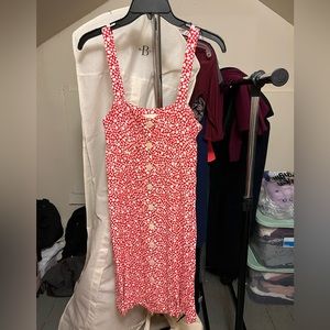 Sezane red floral dress. Size 38.